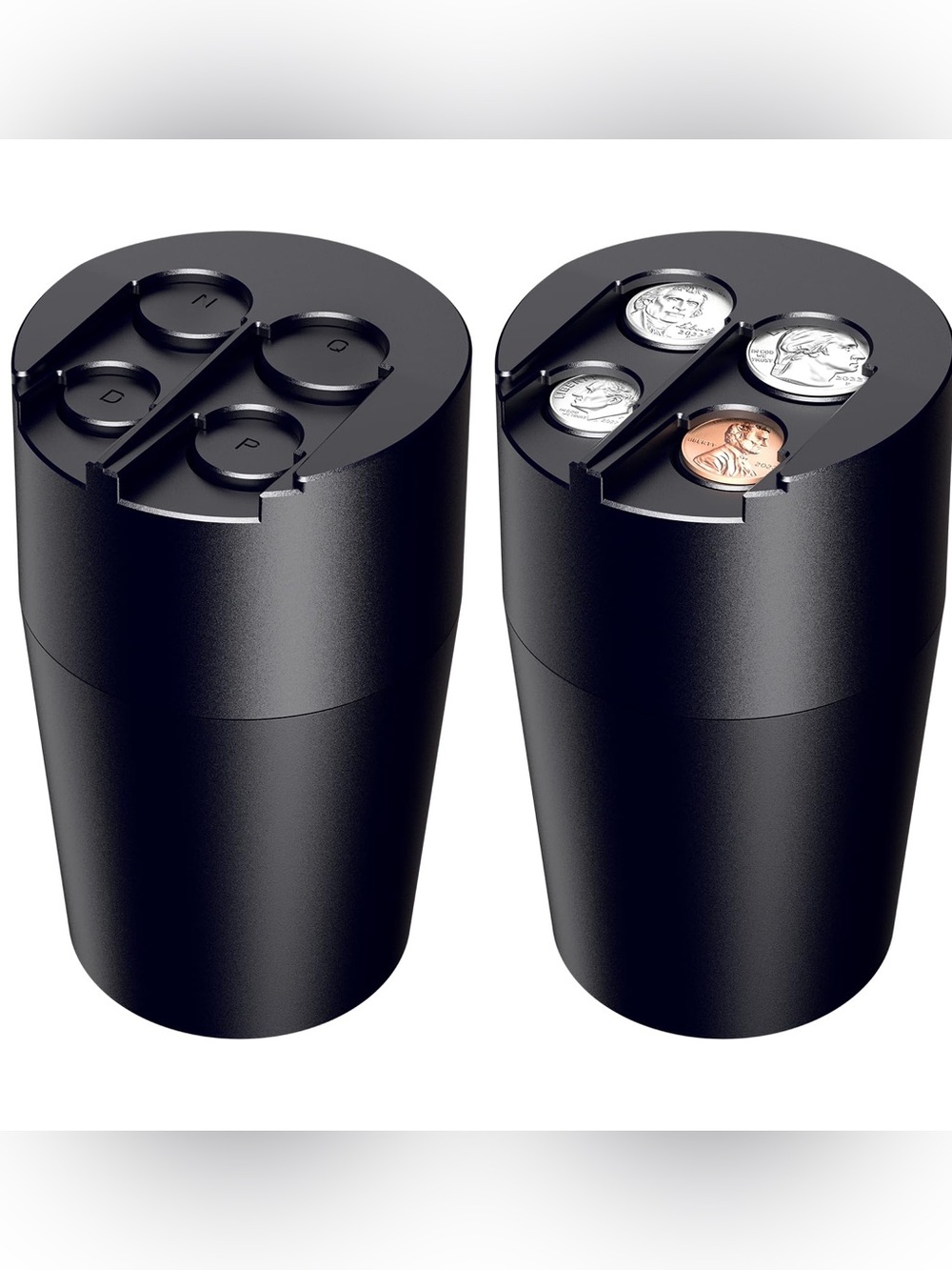 Universal Black Coin & Capsule Organizer - Matte Black